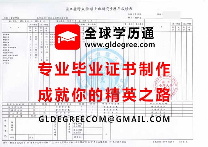 國立臺灣大學歷年成績表式樣|代辦台灣學歷文憑|購買國立臺灣大學畢業證書