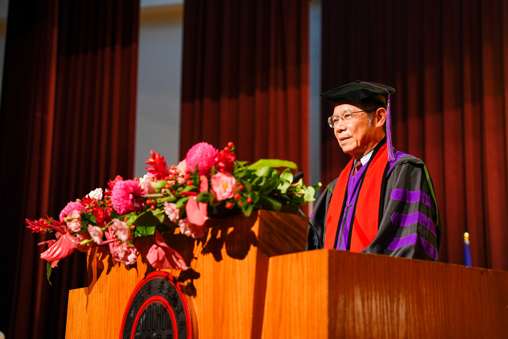 東吳大學校長潘維大致詞。(照片/東吳大學提供)