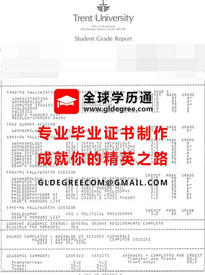 特伦特大学成绩单范本|购买特伦特大学毕业证|仿制加拿大文凭