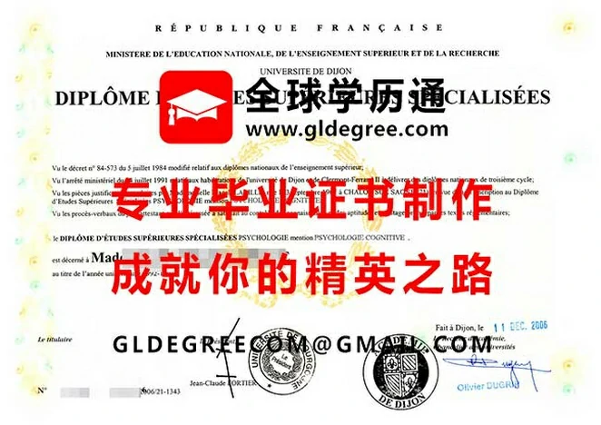 第戎大学毕业证范本|办理第戎大学文凭|仿制法国学历证书